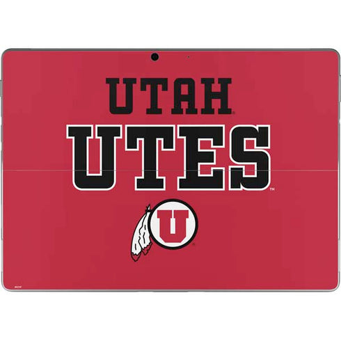 Utah Utes Text on Red Surface Pro 8 Skin